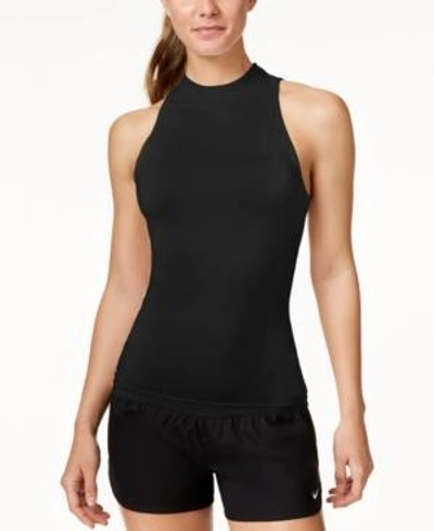 Shop Nike Sleeveless Rash Guard Women's Swimsuit In Black