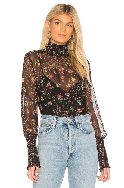 Shop Bailey44 Misha Floral Printed Blouse In Black Multi