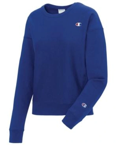 Shop Champion Essential Reverse Weave Fleece Sweatshirt In Surf The Web
