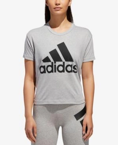 Shop Adidas Originals Adidas Logo T-shirt In Solid Grey
