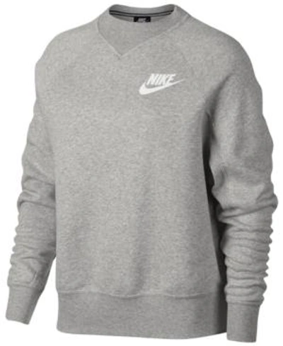 Shop Nike Sportswear Rally Fleece Sweatshirt In Grey Heather/white