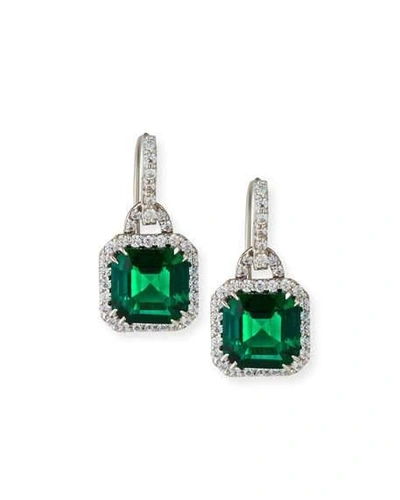 Shop Fantasia By Deserio Lab Grown Emerald Cubic Zirconia Drop Earrings
