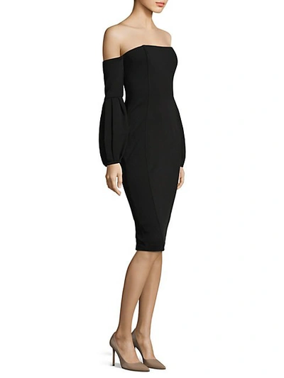 Shop Misha Collection Merena Off-the-shoulder Midi Dress In Black