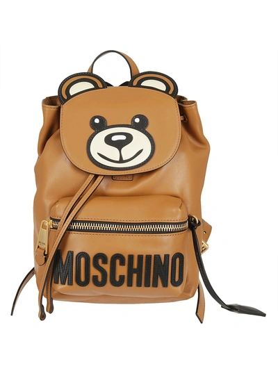Shop Moschino Teddy Bear Backpack In Brown