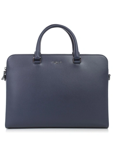 Shop Michael Kors Classic Briefcase In Navy