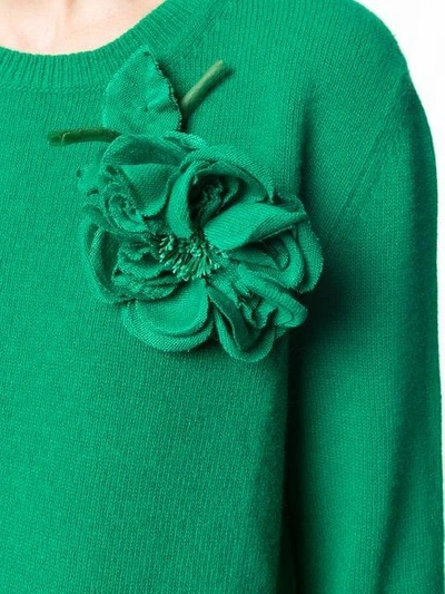 Shop Gucci Flower Detail Jumper - Green