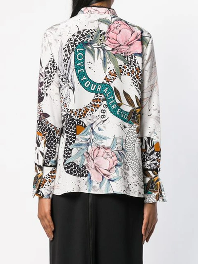 Shop Dorothee Schumacher Ruffle Collar Floral Shirt In White