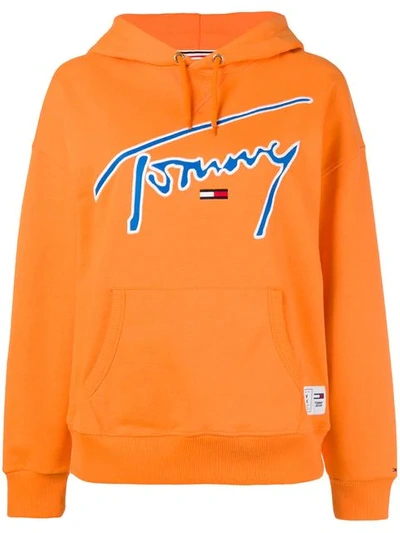 Shop Tommy Jeans Logo Hoodie - Yellow