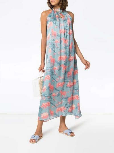 Shop Chufy Ebel Silk Maxi Dress - Blue