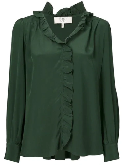 Shop Sea Solange Ruffle Shirt - Green