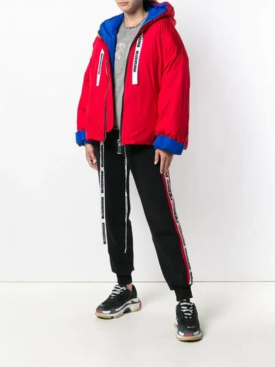 Shop Khrisjoy Oversized Puffer Jacket In Red