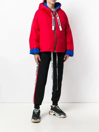 Shop Khrisjoy Oversized Puffer Jacket In Red