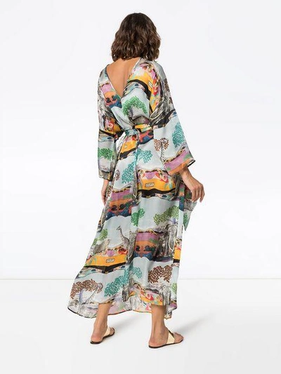 Shop Chufy Savannah Silk Tunic Maxi Dress - Multicolour