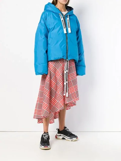 Shop Khrisjoy Oversized Puffer Jacket In Blue