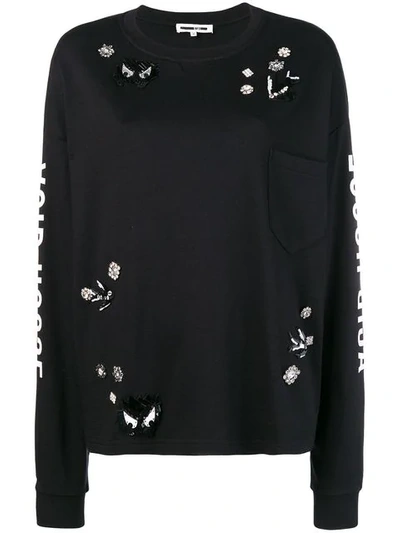 Shop Mcq By Alexander Mcqueen Shiny Detailed Sweatshirt In Black