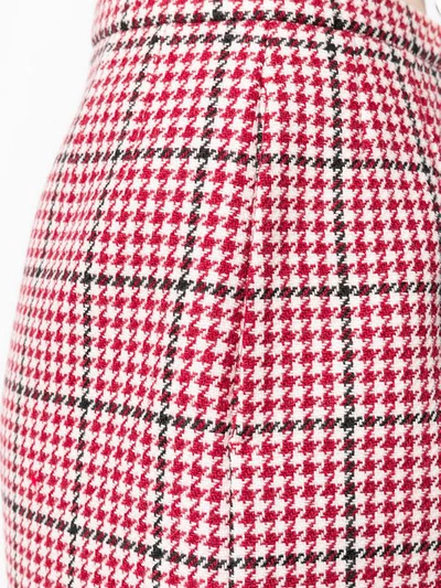 Shop Red Valentino Houndstooth Mini Skirt In Red