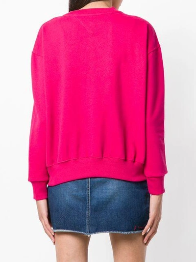 Shop Tommy Jeans Logo Sweatshirt - Pink In Pink & Purple