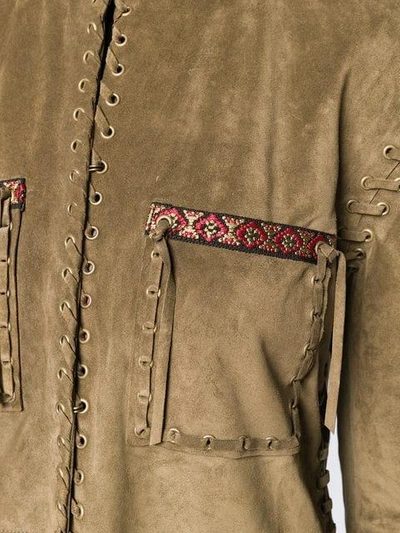 Shop Etro Woven Safari Jacket In Brown