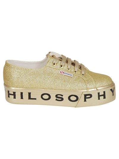 Shop Philosophy Di Lorenzo Serafini Superga Glitter Platform Sneakers In Gold