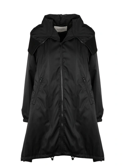 Shop Valentino Vintage Hooded Coat In 0no