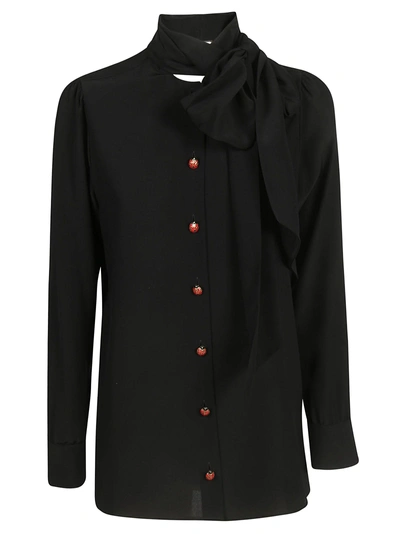 Shop Gucci Ladybug Buttons Blouse In Black