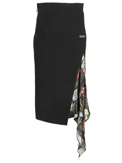 Shop Off-white Asymmetric Skirt In Black/multicolor