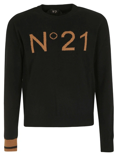 Shop N°21 Logo Sweater In Black