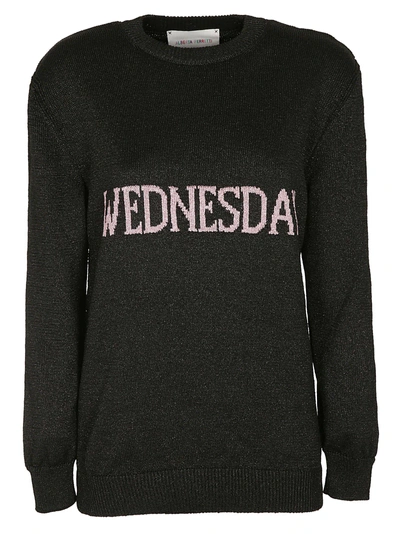 Shop Alberta Ferretti Wednesday Knit Sweater In Black