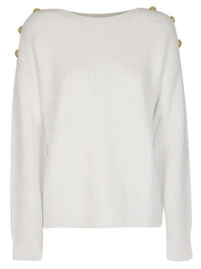 Shop Michael Kors Ribbed Knit Sweater In White