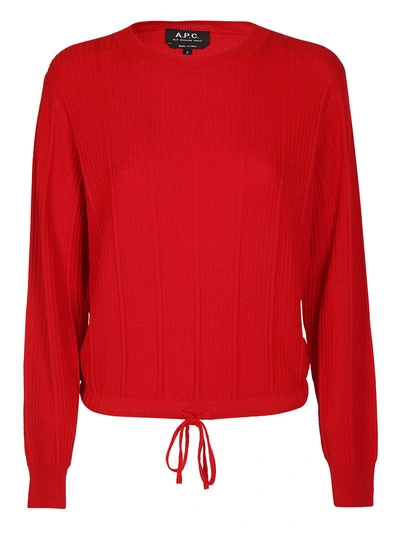 Shop Apc A.p.c. Knitted Sweater In Red