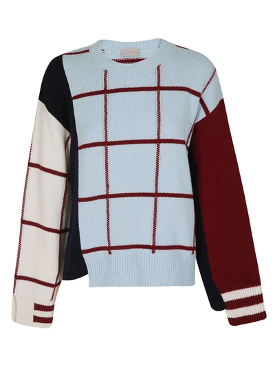 Shop Mrz Patterned Sweater In Celeste/blu/panna/bordo'