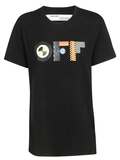 Shop Off-white Flags Logo T-shirt In Black/multicolor