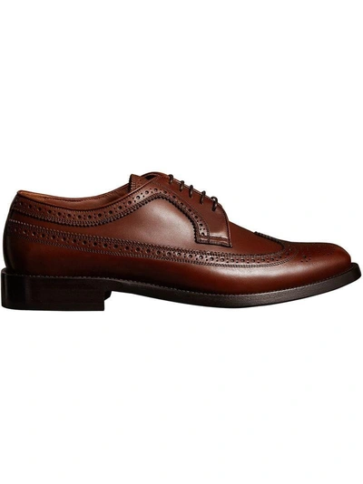 Shop Burberry Leather Derby Brogues - Brown