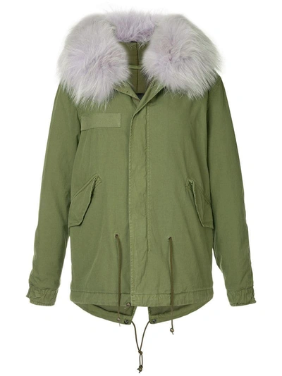 Shop Mr & Mrs Italy Fur Collared Coat In Green