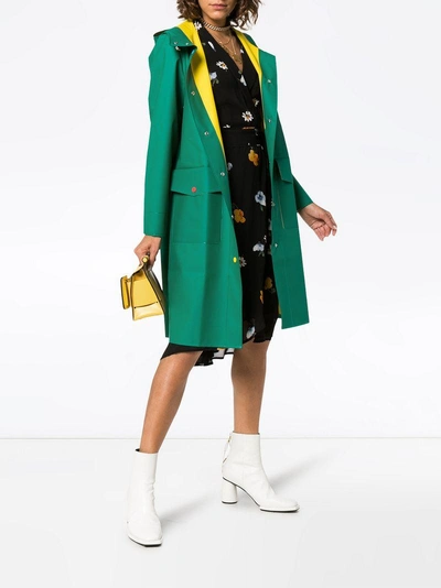 Shop Mira Mikati Long Length Hooded Raincoat