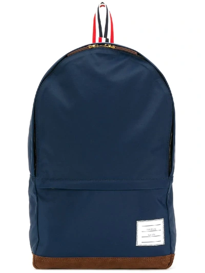 Shop Thom Browne Unstructured Backpack In Nylon Tech And Suede In Blue
