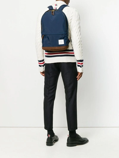 Shop Thom Browne Unstructured Backpack In Nylon Tech And Suede In Blue