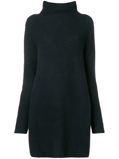 Shop N•peal Ribbed Knit Sweater Dress In Grey