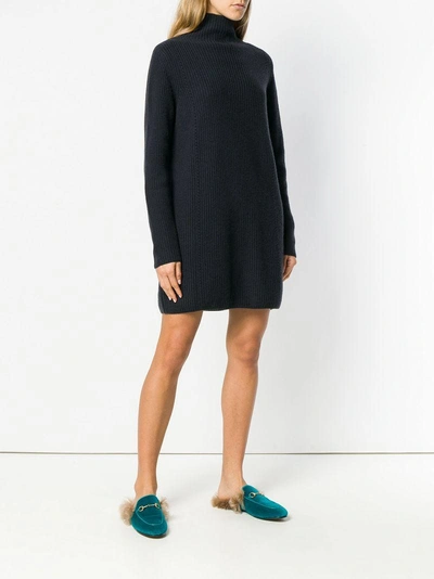 Shop N•peal Ribbed Knit Sweater Dress In Grey