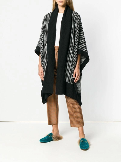 Shop N•peal Textured Oversized Poncho In Black