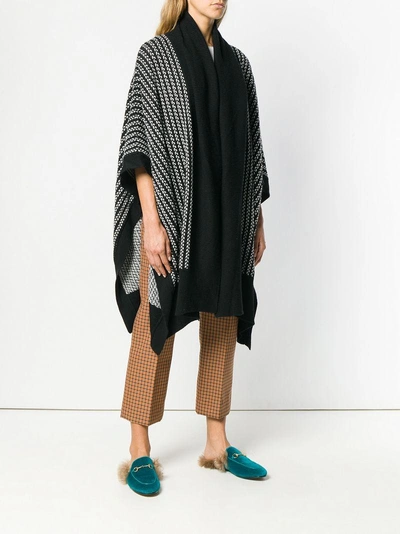 Shop N•peal Textured Oversized Poncho In Black