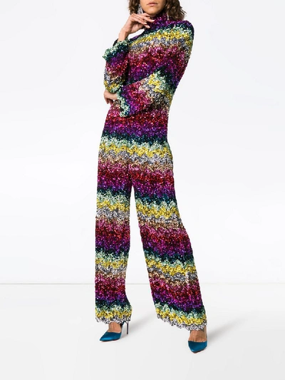 Shop Ashish Rainbow Sequin Embellished Jumpsuit - Multicolour