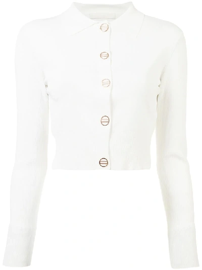 Shop Dion Lee Density Cropped Cardigan In White