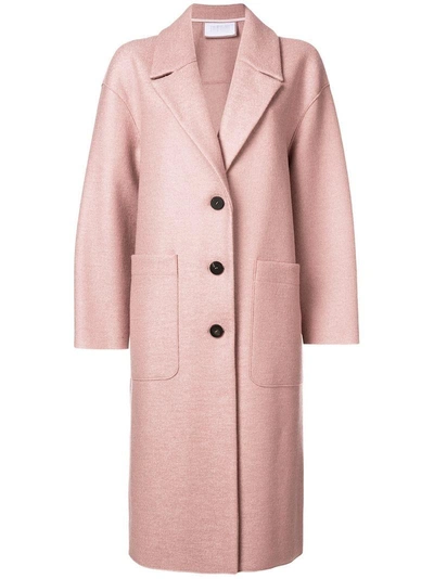 Shop Harris Wharf London Classic Single Breasted Coat  In Pink & Purple
