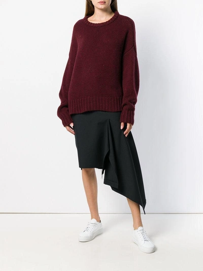 Shop N•peal Oversized Side Split Jumper In Red