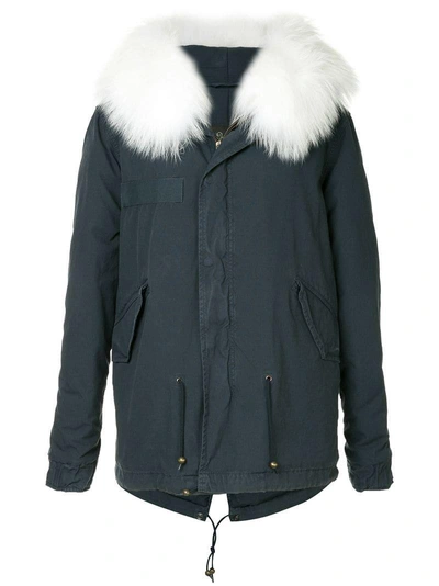 Shop Mr & Mrs Italy Fur Hooded Coat - Blue