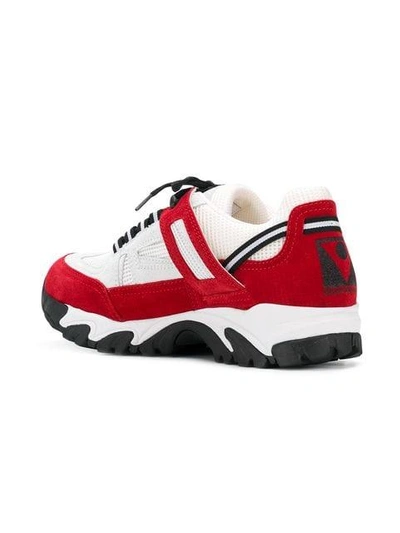 Shop Maison Margiela Suede Security Sneakers In H6988 White Red