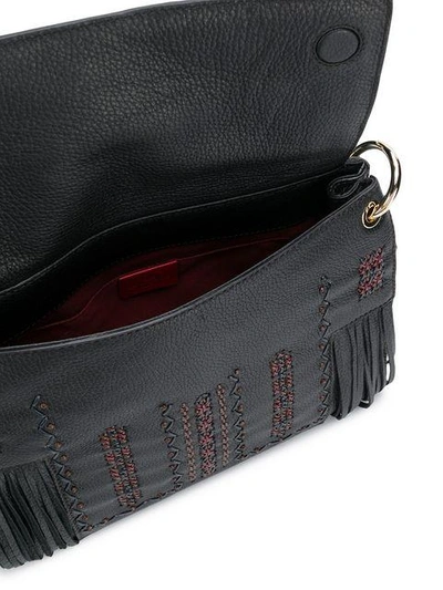 Shop Etro Fringe Shoulder Bag - Black