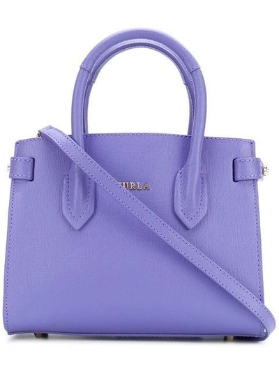 Shop Furla Pin Tote Bag - Purple