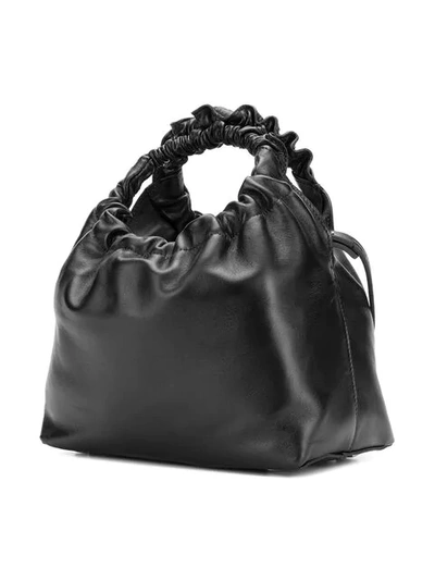 ruched handle tote bag